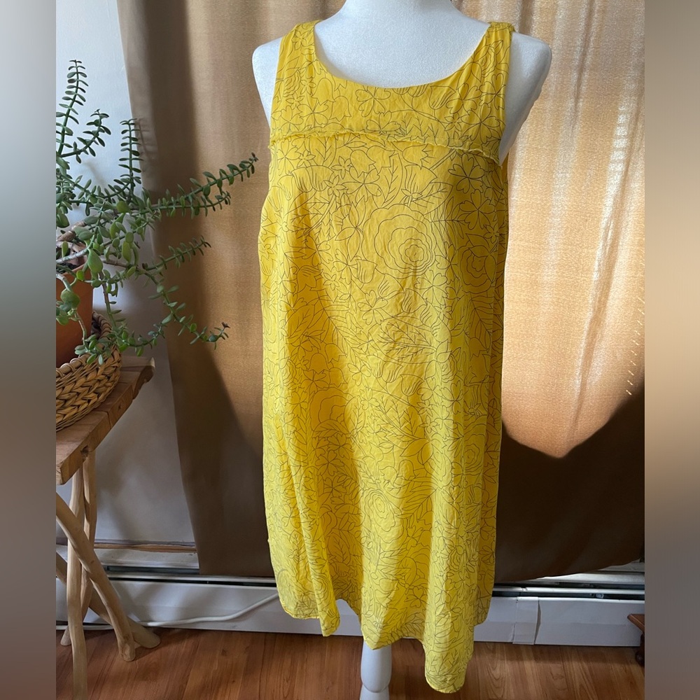 Anthropologie Yellow 100% Cotton HD in Paris Sun Soaked Shift Dress